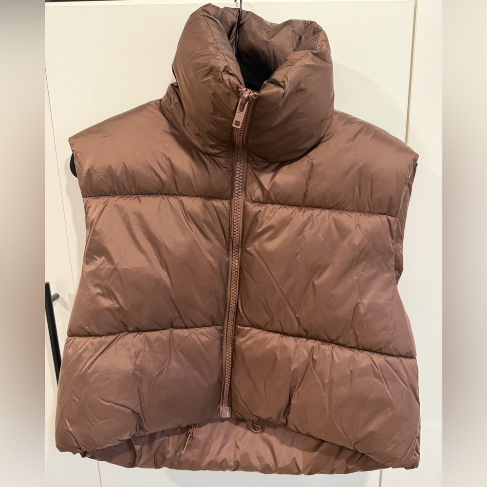 Brown cropped vest